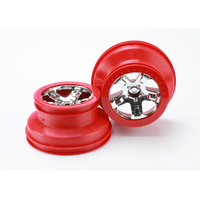 TRAXXAS WHEELS SCT CHROME RED BEADLOCK STYLE - 38-5870