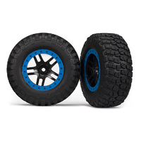 TRAXXAS  TYRE & WHEEL GLUED (SCT SS BLK/BLUE 4WD) - 38-5883A