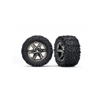 TRAXXAS TIRES & WHEELS, ASS, GLUED (2.8') RXT BLK CHROME, TALON EXTRM TIRES (2) - 38-6774X