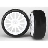 TRAXXAS T & W SPOKE WHT WHEEL, SLICKS TYRES - 38-7572