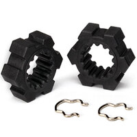 TRAXXAS WHEEL HUBS, HEX/HEX CLIPS (2) - 38-7756