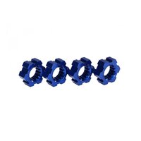 TRAXXAS WHEEL HUBS, HEX, ALUM (BLUE-ANODIZED) (4) - 38-7756X