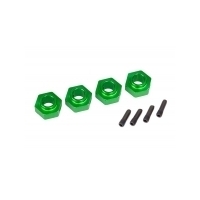 TRAXXAS WHEEL HUBS, 12MM HEX, 6061-T6 ALUM, GREEN-ANOD (4) - 38-8269G