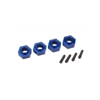 TRAXXAS WHEEL HUBS, 12MM HEX, 6061-T6 ALUM, BLUE-ANOD (4) - 38-8269X