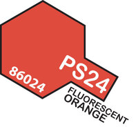 TAMIYA SPRAY PAINT CAN-  PS-24 FLUORESCENT ORANGE