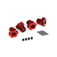 TRAXXAS WHEEL HUBS, SPLINED, 17MM (RED) (4) - 38-8654R