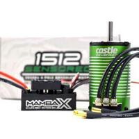 Castle Creations Mamba X Brushless ESC w/ 1800kv 1512 Sensored Motor, WP 1/8 Combo - CSE010015506