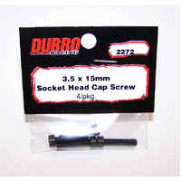 DUBRO 2272 3.5MM X 15 SOCKET-HEAD CAP SCREWS (4 PCS/PACK)