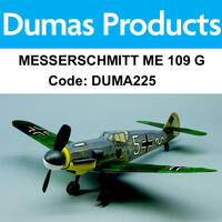 DUMAS 225 MESSERSCHMITT ME 109 G WALNUT SCALE 18 INCH WINGSPAN RUBBER POWER