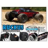 ECX Ruckus 1/18th 4wd RTR Monster Truck, Black Red - ECX01000AUT1