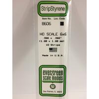 Evergreen White Polystyrene HO Scale Strip 0.069 x 0.069 x 14" (10)