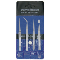 EXCEL 30416 EXCEL STAINLESS STEEL TWEEZER SET (4 PCS)