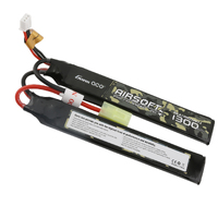 Gens Ace 2S Airsoft 1300mAh 7.4V 25C Soft Case LiPo Battery (Tamiya)