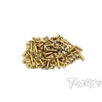 Gold Plated Steel UFO Screw Set 137pcs. ( For Xray XB4'21 ) - GSSU-XB421