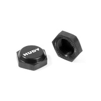 HUDY ALU WHEEL NUT M12 WITH COVER - RIBBED (2) - HD293560