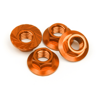 HPI Serrated Flange Nut M4 (Orange/4Pcs) [87267]