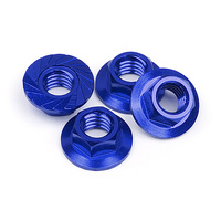 HPI 87270 SERRATED FLANGE NUT M4 (BLUE/4PC)