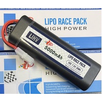 INTELLECT 5000 MAH 7.6V 50C LIPO BATTERY - ROUND TUBE STD STICK 2022 MODEL - INTL5000-2S-HVR