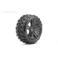 Jetko 1/8 Buggy EX-KING COBRA Tyres (Claw Rim/Black/Medium Soft/Belted) [1502CBMSGB]