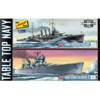 Lindberg 1/1200 Tabletop Navy: (KMS King George V & KMS Dorsetshire) 2 Pack Plastic Model Kit