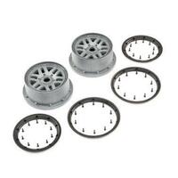 Losi Wheel and Beadlock Set, Grey (2), 5ive-T 2.0 - LOS45022