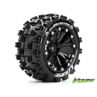 ST-Mcross 2.8 Tyre w/rim Black 12mm hex