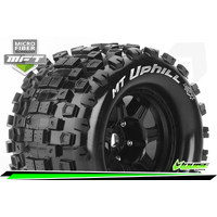 MFT 1/8 MT-UPHILL MONSTER TRUCK TIRE SPORT / 0 OFFSET BLACK RIM HEX 17mm / MOUNTED