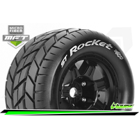 MFT 1/8 ST-ROCKET STADIUM TRUCK TIRE SPORT / 0 OFFSET BLACK RIM HEX 17mm / MOUNTED