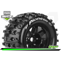 MFT 1/8 ST-PIONEER STADIUM TRUCK TIRE  SPORT / 1/2 OFFSET BLACK RIM HEX 17mm / MOUNTED