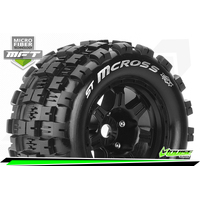 MFT 1/8 ST-MCROSS STADIUM TRUCK TIRE SPORT / 1/2 OFFSET BLACK RIM HEX 17mm / MOUNTED