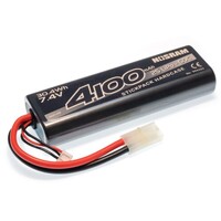 NOSRAM 4100MAH 50C - STD ROUND STICK HARD CASE 7.4V LIPO BATTERY WITH TAMIYA PLUG - NOS999302