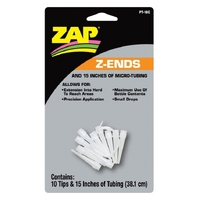 ZAP PT-18 Z-ENDS (10 EXTENDED TIPS/15 INCHES OF MICRO TUBING) 1 X CARD (12 PER BOX)