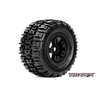 RENEGADE 1/8 MONSTER TRUCK TIRE BLACK WHEEL WITH 17MM HEX MOUNTED