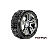 TRIGGER 1/8 BUGGY TIRE CHROME WHEEL WITH 17MM HEX MOUNTED