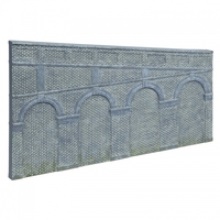 HORNBY HIGH STEPPED ARCHED RETAINING WALLS X 2 (ENGINEERS BLUE BRICK)