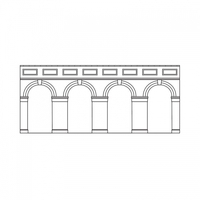 HORNBY MID LEVEL ARCHED RETAINING WALLS X2 (RED BRICK)