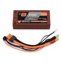 Spektrum 3700mAh 2S 7.4V 100C Smart LiPo Shorty HC 5mm Tubes - SPMX37002S100HT