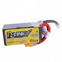 Tattu 1300mAh 95C 14.8V Soft Case Lipo Battery R-Line (XT60 Plug)