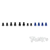 TWORKS 7075-T6 Alum. Caster Hat Bushings Set ( For AE RC10 B6/B6D ) 2 each of 0deg,1deg,2deg,3deg.& 1.5deg 4pcs - TE-146