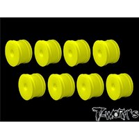 TWORKS 2.2" 12mm Hex Rear Wheel Yellow ( For B6.1/B6.2/B64/B74/YZ2/YZ4/RB7/ZX7/D418/SRX2/SDX4 ) 8pcs -TE-218-CY-8