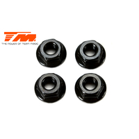 M4 serrated flanged - Black (4 pcs)