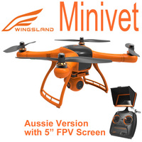 WINGSLAND MINIVET FPV QUAD W/ GPS CONTROL, 5" LCD SCREEN & 3 AXIS GIMBAL