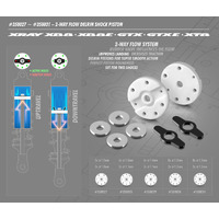 XRAY 2-WAY FLOW DELRIN SHOCK PISTON 6-H. (1.3MM) & 2-H. (1.1MM) (2) - XY358028