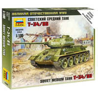 Zvezda 1/100 Soviet Tank T-34/85 Plastic Model Kit